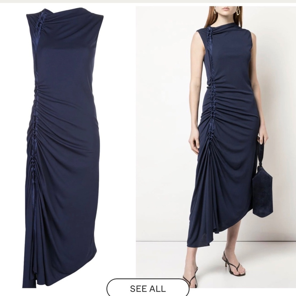 Sies Marjan Drapiertes Midi Dress in Blue Women’s Size 4